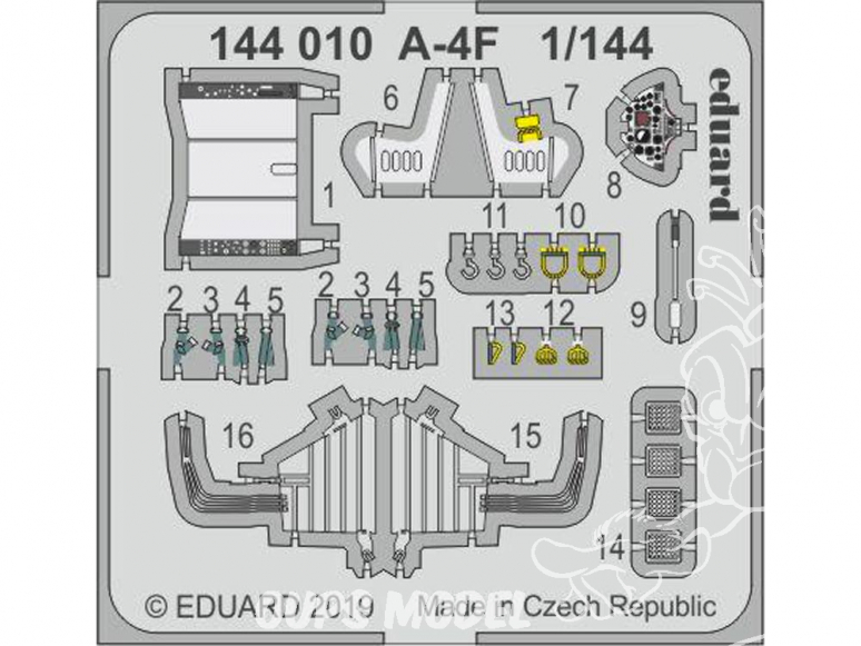 Eduard photodecoupe avion 144010 Amélioration A-4F Eduard / Platz 1/144