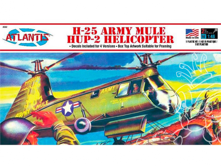 Atlantis maquette helico A502 H-25 Army Mule Hup Helicopter 1/48