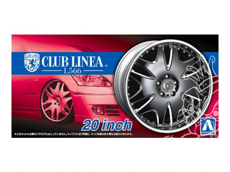 Aoshima maquette voiture 53850 Jantes Club Linea L566 20" et pneus 1/24