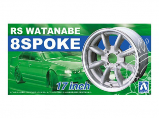 Aoshima maquette voiture 52433 Jantes RS Watanabe 8Spoke 17" et pneus 1/24