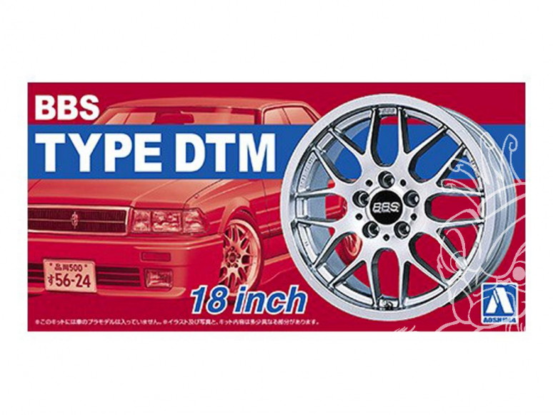 Aoshima maquette voiture 52426 Jantes BBS Type DTM 18" et pneus 1/24