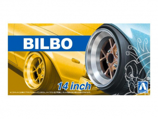 Aoshima maquette voiture 53751 Jantes Bilbo 14" et pneus 1/24