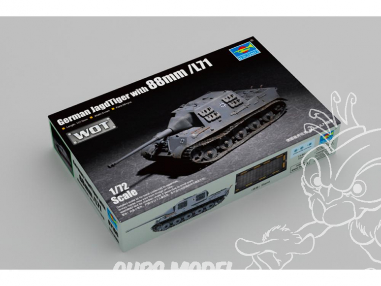 TRUMPETER maquette militaire 07166 Char allemand Jagdtiger avec canon 88mm / L71 WWII 1/72
