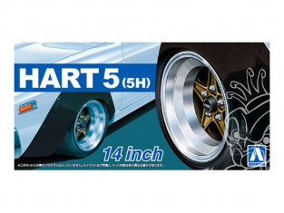 Aoshima maquette voiture 54369 Jantes Hart 5 (5H) 14" et pneus 1/24