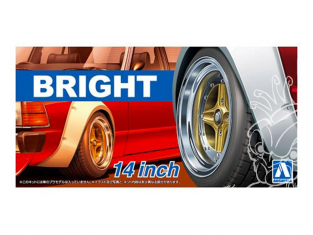 Aoshima maquette voiture 54703 Jantes Bright 14" et pneus 1/24