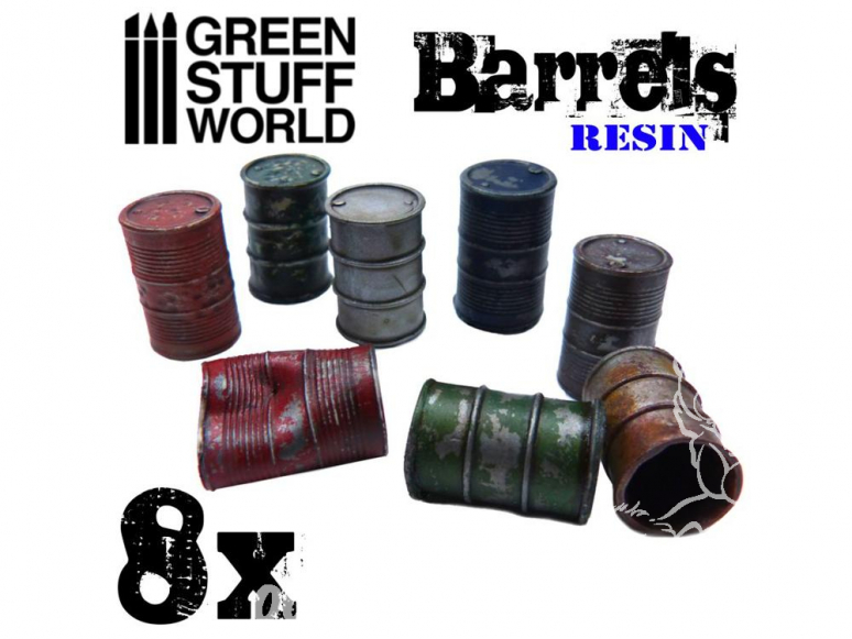 Green Stuff 504071 8x Barils en Résine