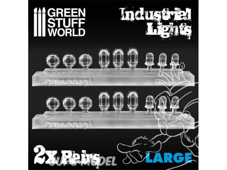 Green Stuff 504804 18x Lumières Industrielles en Résine - Grand