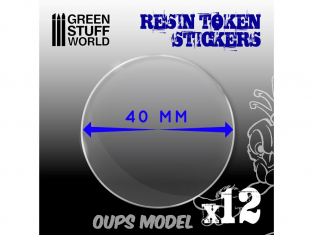 Green Stuff 503951 12x Cabochons Autocollants en Resine 40mm