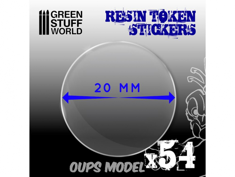 Green Stuff 503937 54x Cabochons Autocollants en Resine 20mm