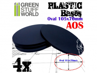 Green Stuff 503913 Socles Plastiques Ovale 105x70mm AOS