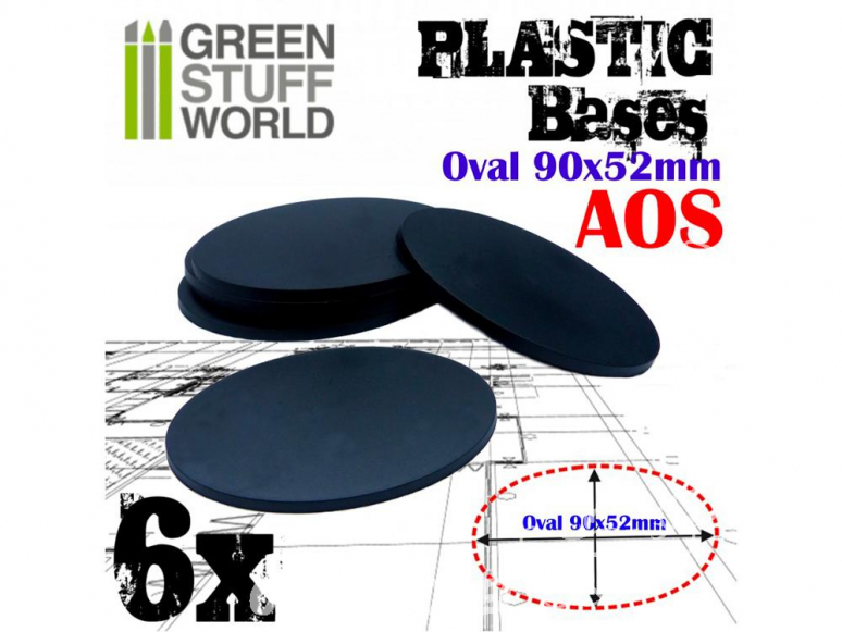 Green Stuff 503906 Socles Plastiques Ovale 90x52mm AOS