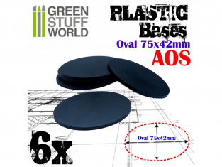 Green Stuff 503890 Socles Plastiques Ovale 75x42mm AOS