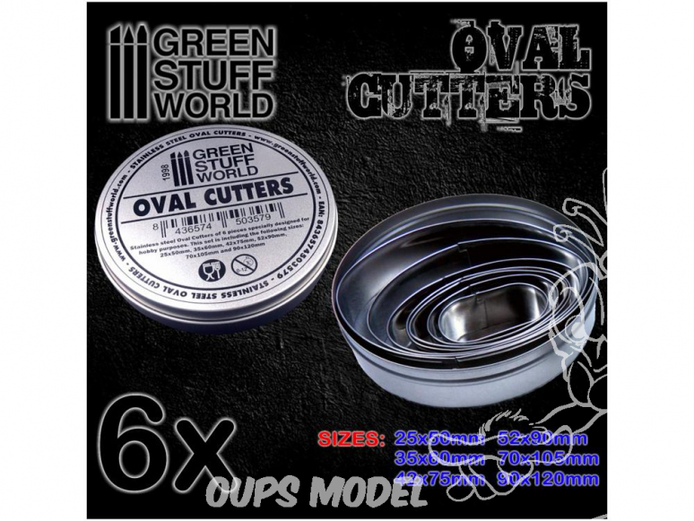 Green Stuff 503579 Cutters Ovales pour Bases