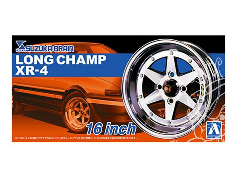 Aoshima maquette voiture 52570 Jantes Long champ XR-4 14" et pneus 1/24