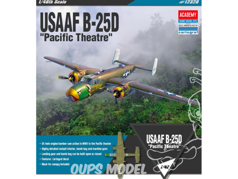 Academy maquette avion 12328 USAAF B-25D "Pacific Theatre" 1/48