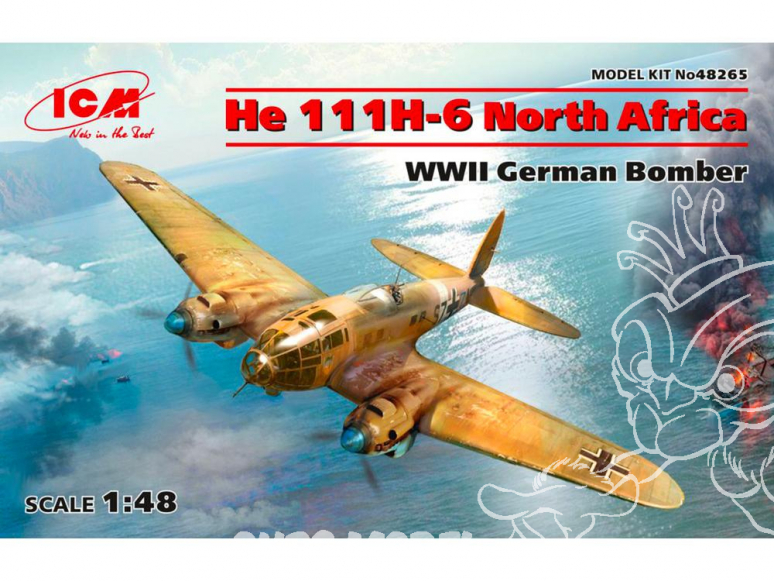 Icm maquette avion 48265 He 111H-6 Afrique du Nord, bombardier allemand de la seconde guerre mondiale 1/48