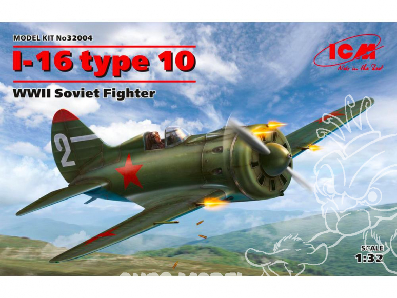 Icm maquette avion 32004 I-16 type 10, chasseur soviétique de la seconde guerre mondiale 1/32