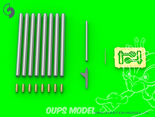 Master Model AM-24-016 P-47 Thunderbolt Browning .50 blast tubes, gunsight et Pitot Tube 1/24