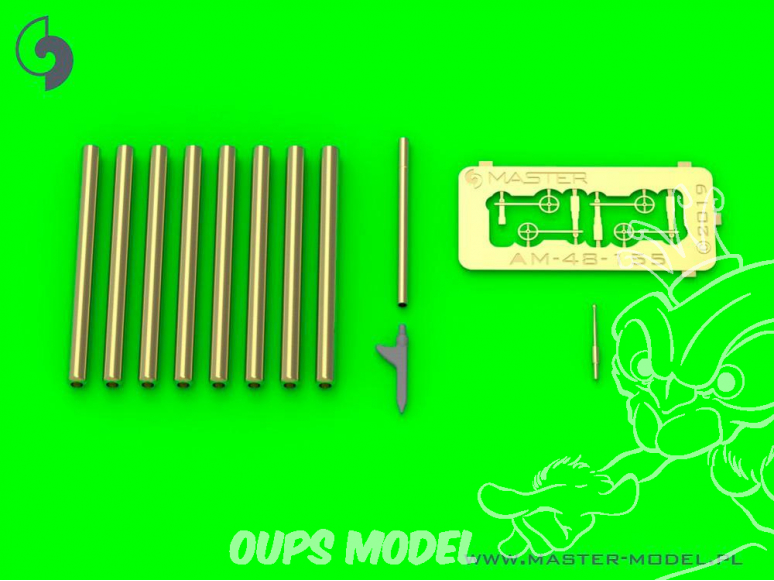 Master Model AM-48-155 P-47 Thunderbolt Ensemble de détails Blast Tubes .50 Browning, viseur et tube de Pitot 1/48