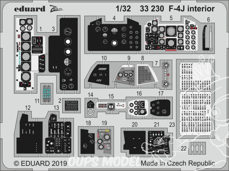 Eduard photodécoupe avion 33230 Zoom Intérieur F-4J Phantom Tamiya 1/32