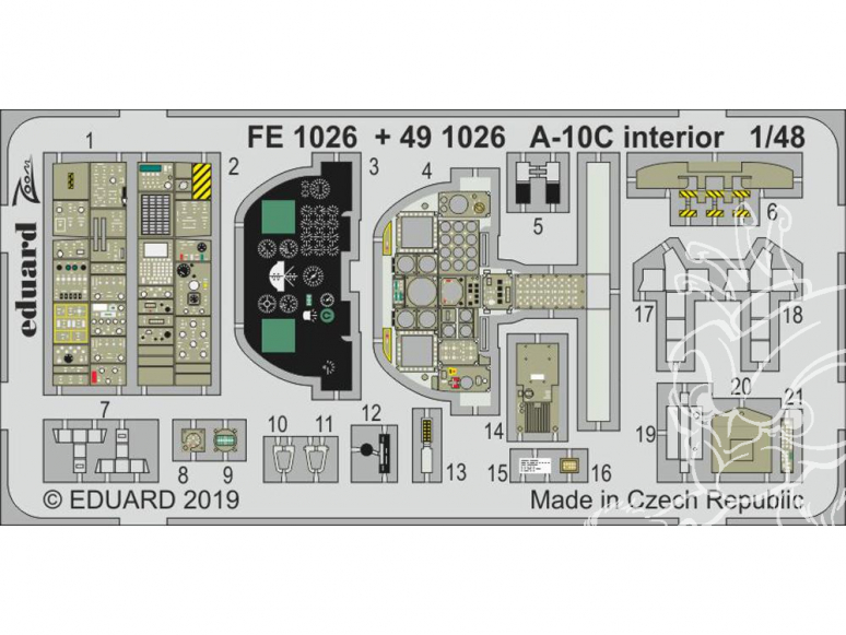 EDUARD photodecoupe avion FE1026 Zoom Intérieur A-10C Italeri 1/48