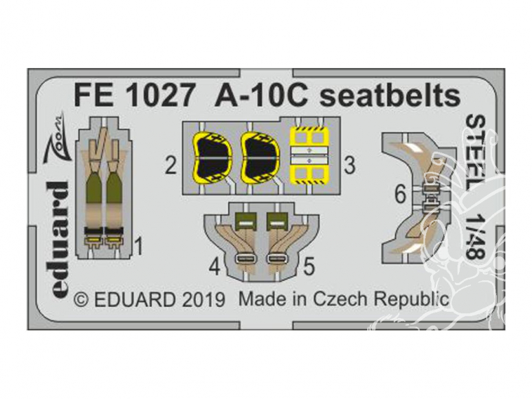 EDUARD photodecoupe avion FE1027 Harnais métal A-10C Italeri 1/48