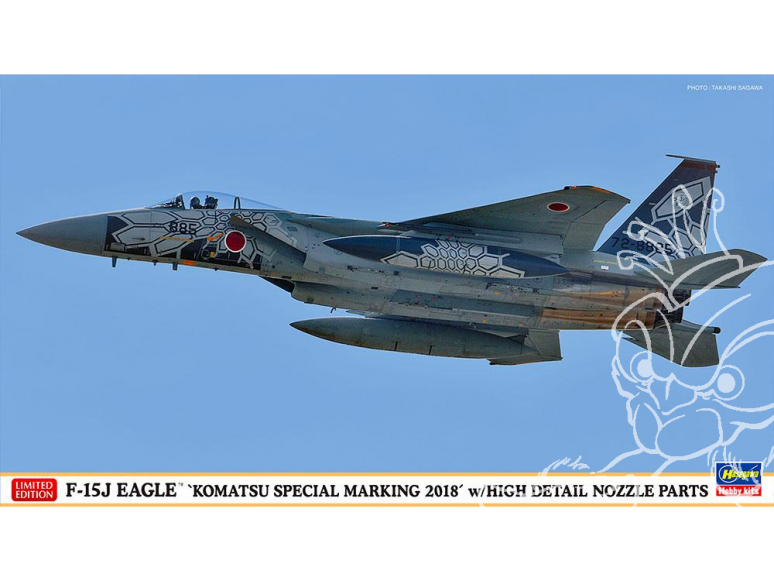 HASEGAWA maquette avion 02299 F-15J Eagle «Komatsu Special 2018» avec pièces de buse détaillés 1/72