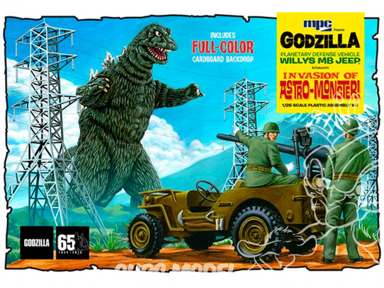 MPC maquette 882 Godzilla avec jeep 1/25