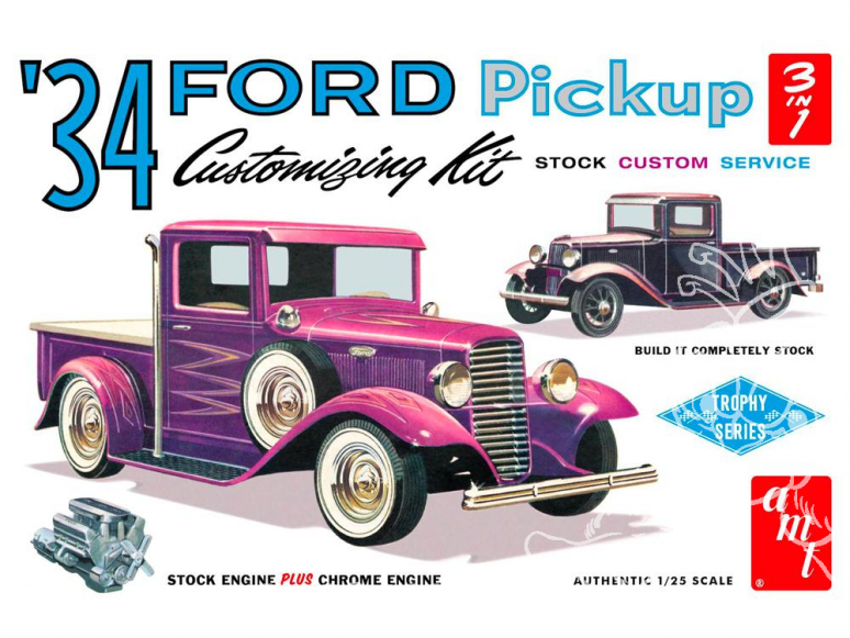 AMT maquette voiture 1120 1934 Ford Pickup (3 'n 1) Customizing Kit 1/25