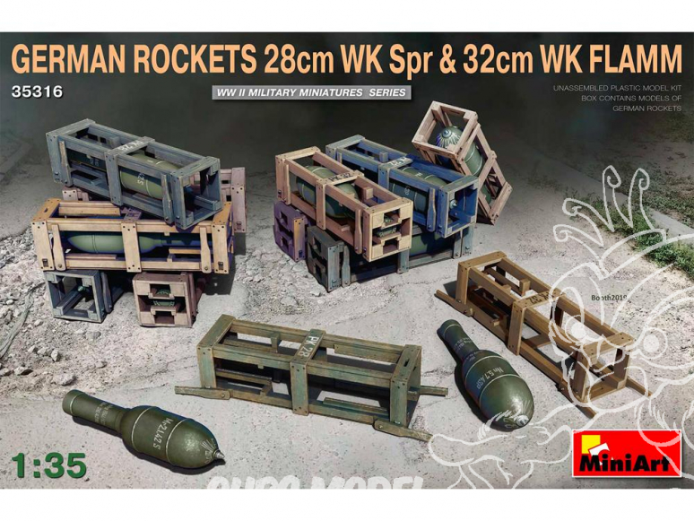 Mini Art maquette militaire 35316 ROCKETS ALLEMANDS 28cm WK Spr et 32cm WK FLAMM 1/35