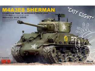 Rye Field Model maquette militaire 5028 M4A3E8 Sherman Easy Eight avec chenilles maillon par maillon 1/35