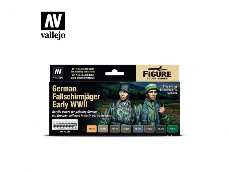 Vallejo Set Model Color 70185 Uniformes Allemands Fallschirmjager Early WWII 8 x 17ml