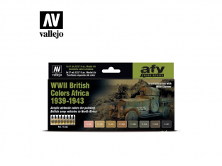 Vallejo Set Afv Color series 71622 WWII British Colors Africa 1939-1943 8x17ml