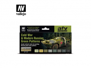 Vallejo Set Afv Color series 71621 Guerre froide et motifs vert russes modernes 8x17ml