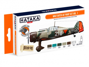 Hataka Hobby peinture laque Orange Line CS107 Set WW2 Dutch AF paint set vol. 1 6 x 17ml