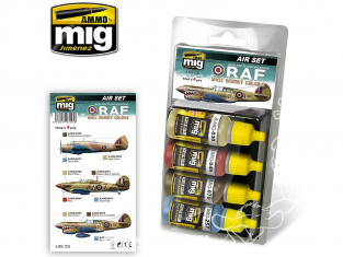 MIG peinture 7225 Set couleurs Desert RAF WWII 4 x 17ml