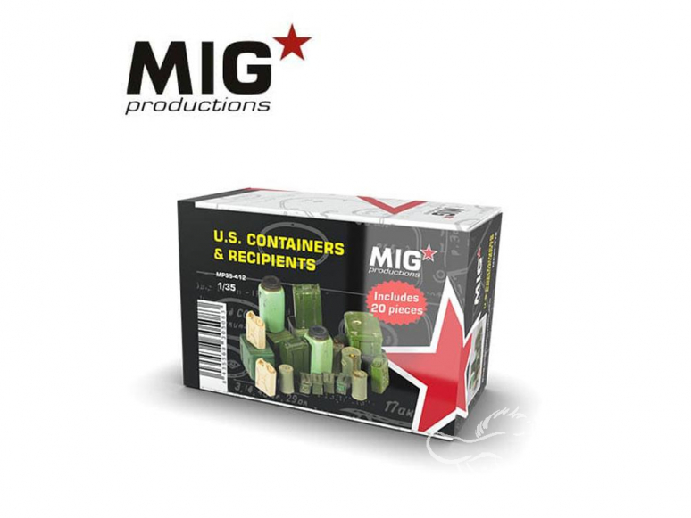 MIG Productions by AK MP35-412 Recipients et conteneurs U.S. 1/35