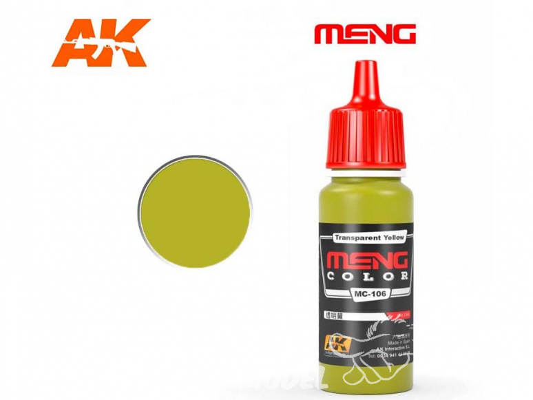 Meng Color peinture acrylique MC-106 Jaune transparent 17ml