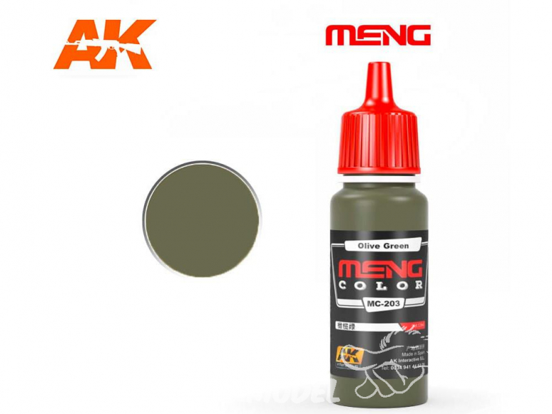 Meng Color peinture acrylique MC-203 Vert Olive - Olive Green 17ml