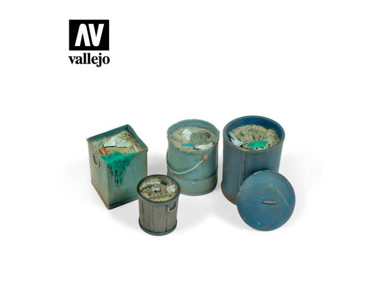 Vallejo Bases de diorama SC213 Poubelles set 2 1/35