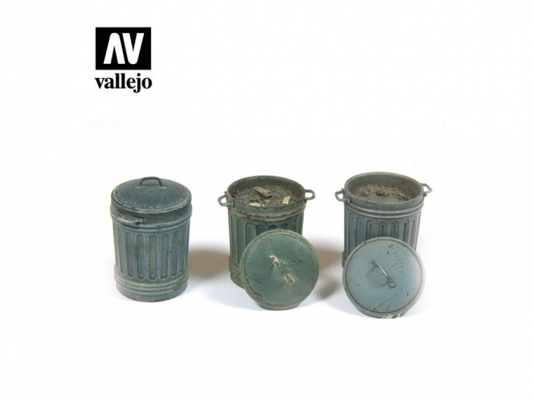 Vallejo Bases de diorama SC212 Poubelles set 1 1/35