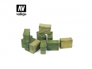 Vallejo Bases de diorama SC221 Grandes boîtes de munitions de 12,7 mm. 1/35