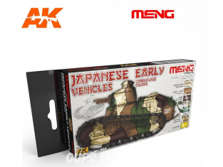 Meng Color Set peintures acrylique MC-809 Couleurs camouflage Véhicules Japonais Early 6 x 17ml