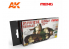Meng Color Set peintures acrylique MC-809 Couleurs camouflage Véhicules Japonais Early 6 x 17ml
