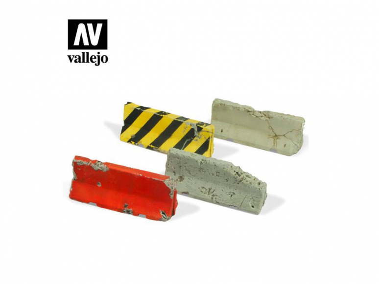 Vallejo Bases de diorama SC215 Barrières de ciment endommagées 1/35