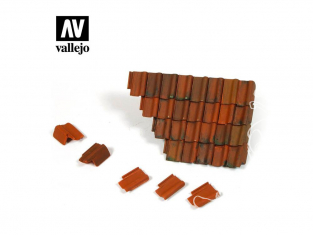 Vallejo Bases de diorama SC230 Tuiles et section de toit en ruine 1/35