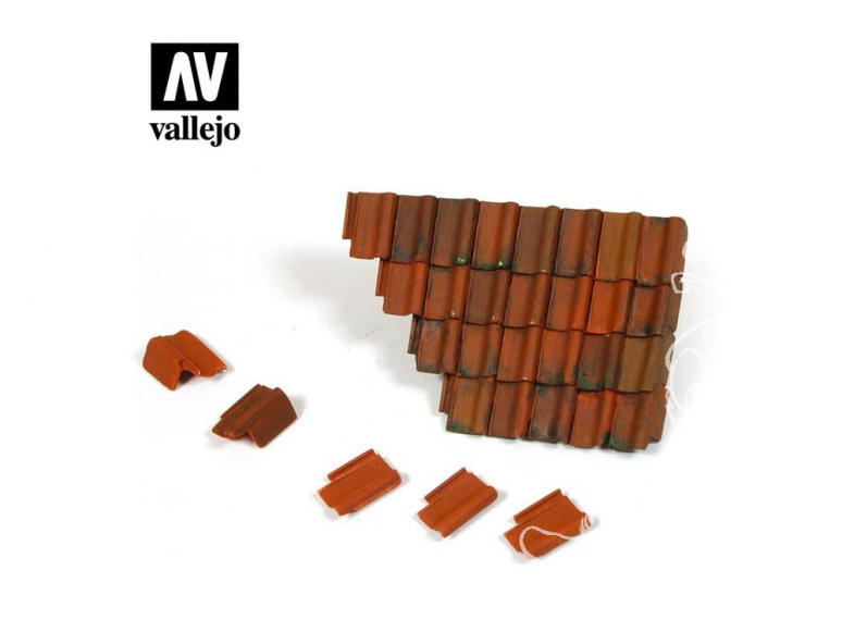 Vallejo Bases de diorama SC230 Tuiles et section de toit en ruine 1/35