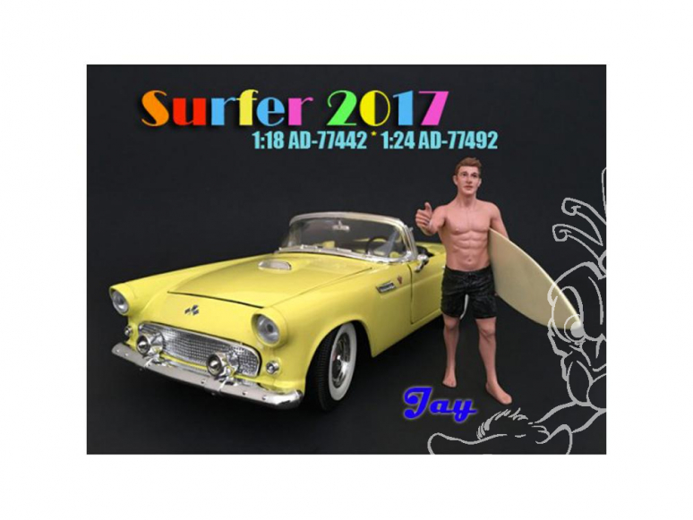 American Diorama figurine AD-77492 Surfer Jay 1/24