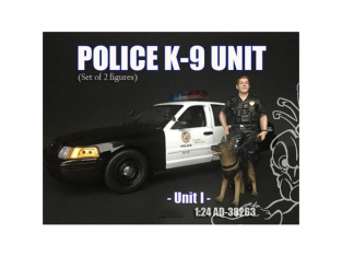 American Diorama figurine AD-38263 Police K9 - Unité I 1/24