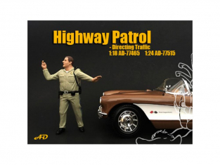American Diorama figurine AD-77515 Police Autoroute - Diriger le trafic 1/24